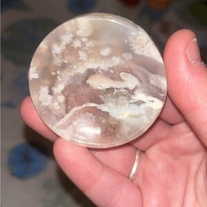 Flower Agate Stone Ring Dish